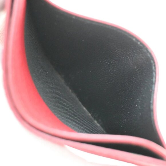 YVES SAINT LAURENT YSL Logo Card Case Wallet Leather Red Made in Italy 63KB290 - Picture 6 of 16